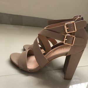 Glaze nude heels with straps size #8